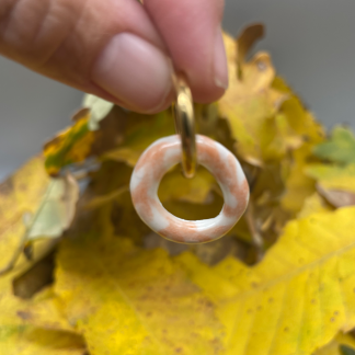 Pendientes aro naranja. Joyería Artesana de Porcelana