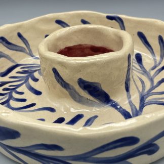 Plato tapas circular de cerámica artesanal. Anita Trenzamundos.